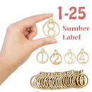 Wooden Xmas Advent Countdown Hanging Tags 1-25 Christmas Calendar Number Label