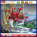 Painting By Numbers Kit DIY Flower Scenery Canvas Oil Wall Art Picture Orname