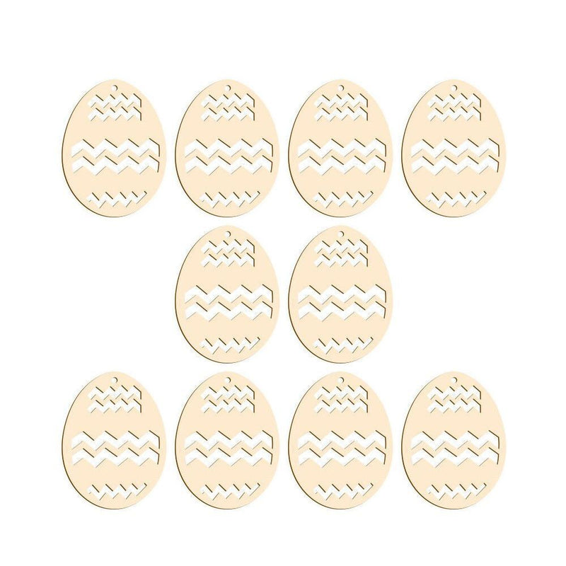 DIY Craft Easter Decorations Hanging Ornaments Drawing Wood Slice Easter Eggs