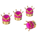 4x Car Rhinestone Wheel Tire Valve Caps Tyre Rim Stem Air Cover (Rose Red) Newly