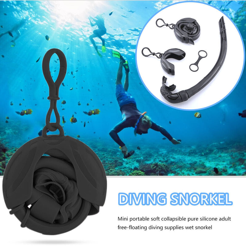 Silicone Foldable Snorkel Tube Wet Breathing Tube Men Women Snorkeling Supp