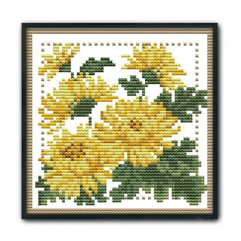 Print Artwork Canvas Flower Series DIY Needlework 14CT Stamped Kit Cross St