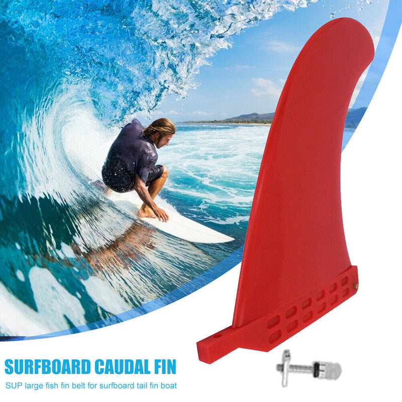 9in Surfing Tail Fin Removable Paddle Rudder Surfboard Stabilizer (Red) Newly