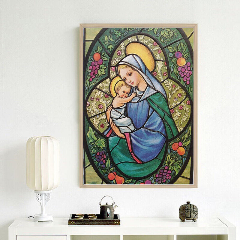 5D Warm Mother Child DIY Embroidery Full Round Drill Diamond Painting Ornaments