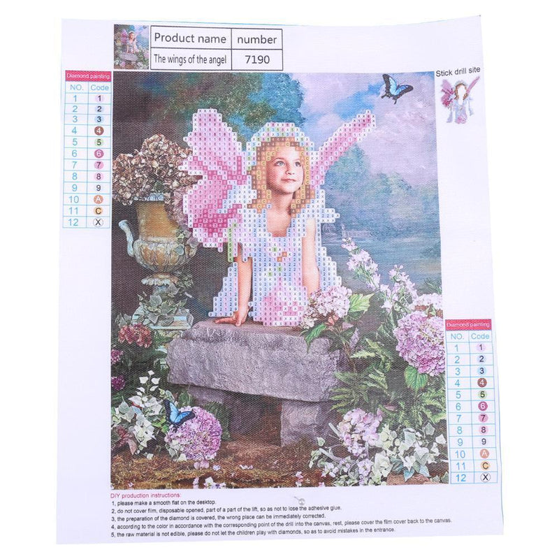 DIY Diamond Painting Cross Stitch Angle Girl In Flowers Diamond Embroidery
