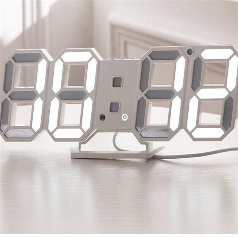 Large LED Digital Wall Clock Alarm Hanging Clock For Home Snooze Watch USB LED