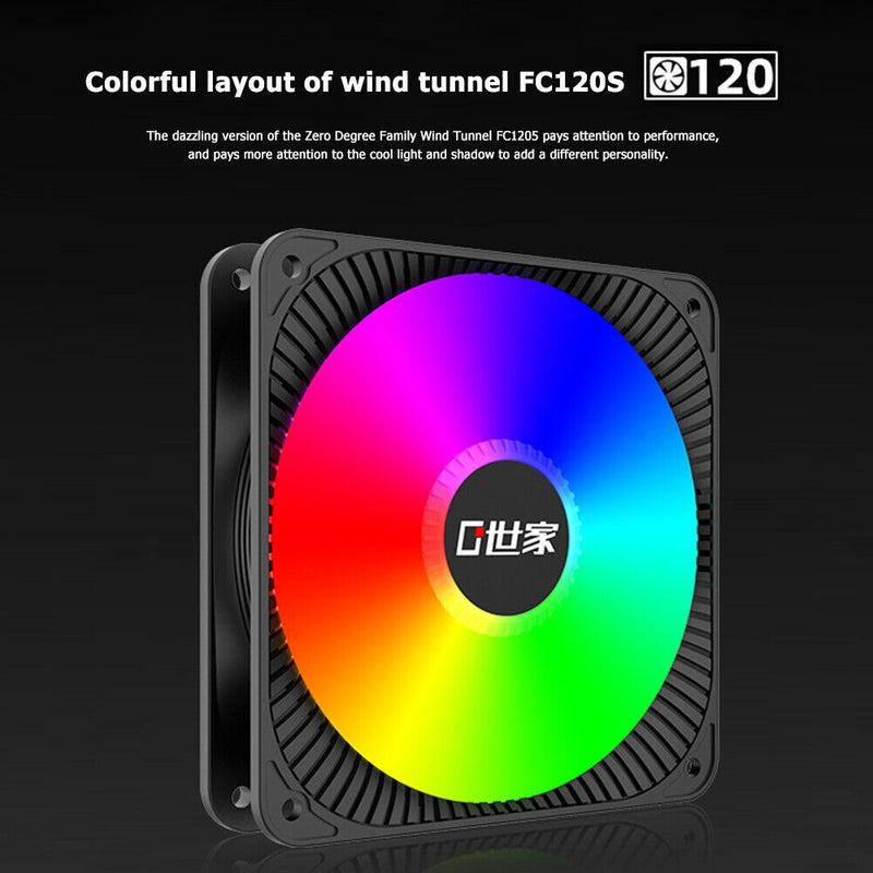 FC120S LED Gorgeous PC Case Fan Large 4 Pin Power Supply CPU Cooling Radiator