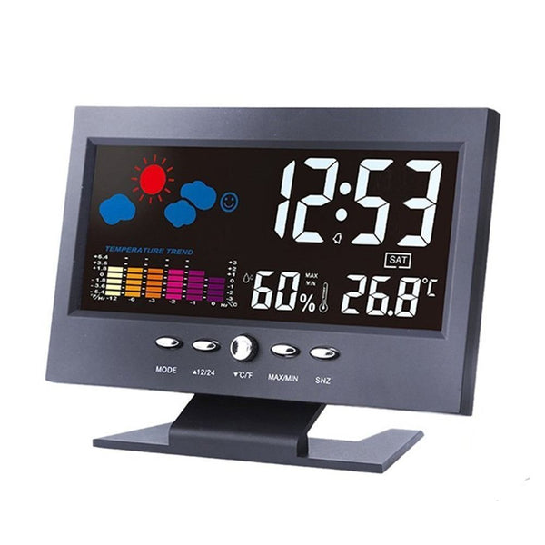 Weather Station Humidity Thermometer Snooze Alarm Clock Calendar Alarm Clock