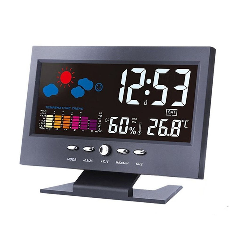 Weather Station Humidity Thermometer Snooze Alarm Clock Calendar Alarm Clock
