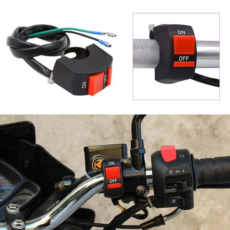7/8in Motorcycle Handlebar ON/OFF Button Accident Hazard Light Switch Relay