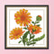 12 Months Flower Cross Stitch Printed Canvas DIY Needlework (October H432)
