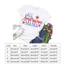 Independence Day Print America Letter Tea T-Shirt (White XXL)