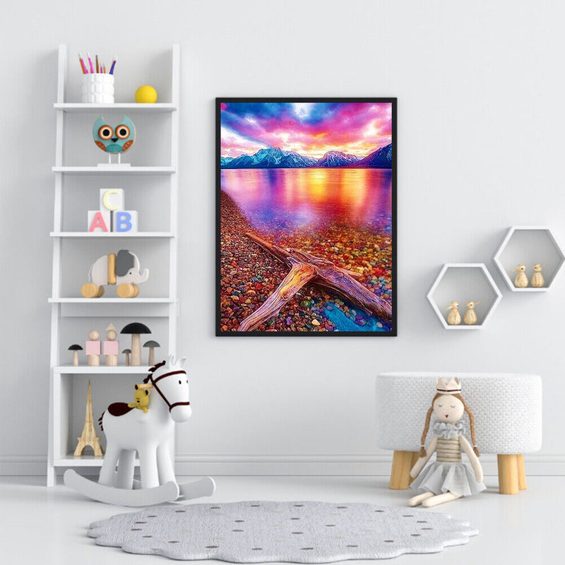 Canvas Paint By Numbers Beach Scenery Oil Hand Painted Home Decor (X24)