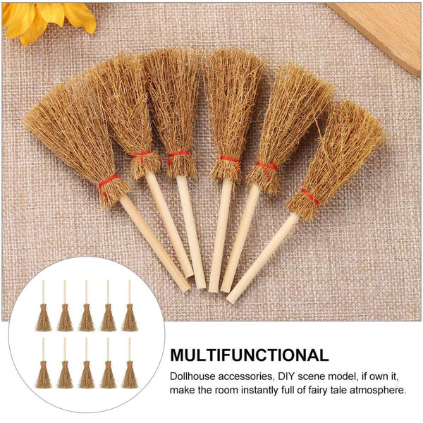 10pcs 3.71in Broom Witches broomstick decorated for Halloween Theater Etc`