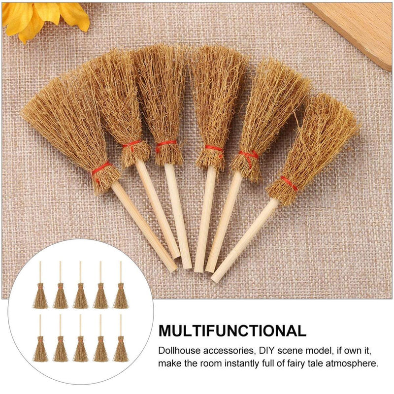10pcs 3.71in Broom Witches broomstick decorated for Halloween Theater Etc`