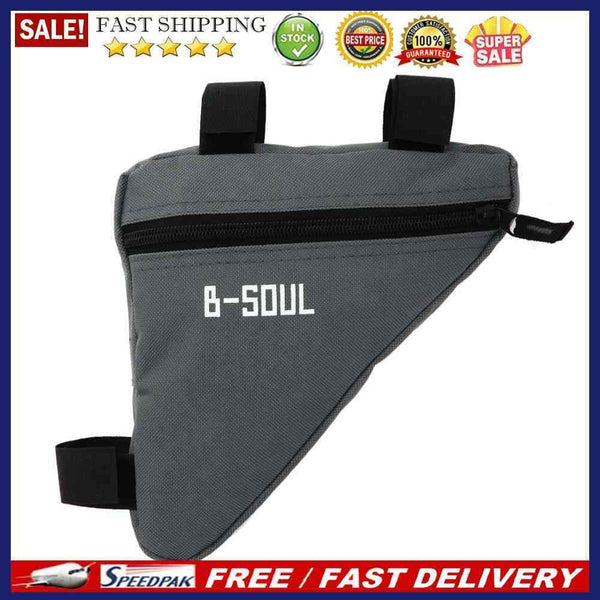 Triangle Cycling Bike Bicycle Front Tube Frame Pouch Bag(Gray) A