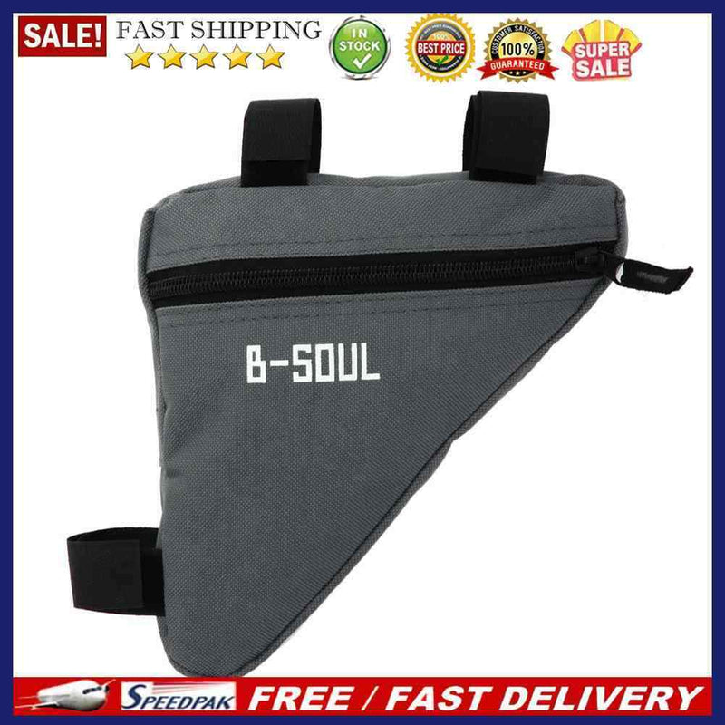 Triangle Cycling Bike Bicycle Front Tube Frame Pouch Bag(Gray) A
