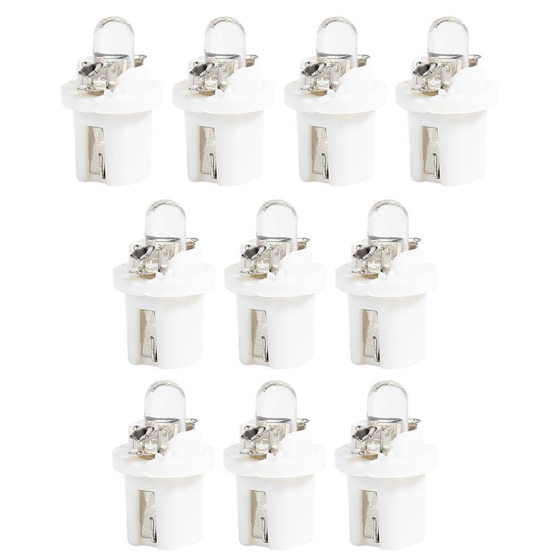 10pcs T5 B8.5D LED Car Light Auto Dashboard Instrument Light Bulbs (White) Newly