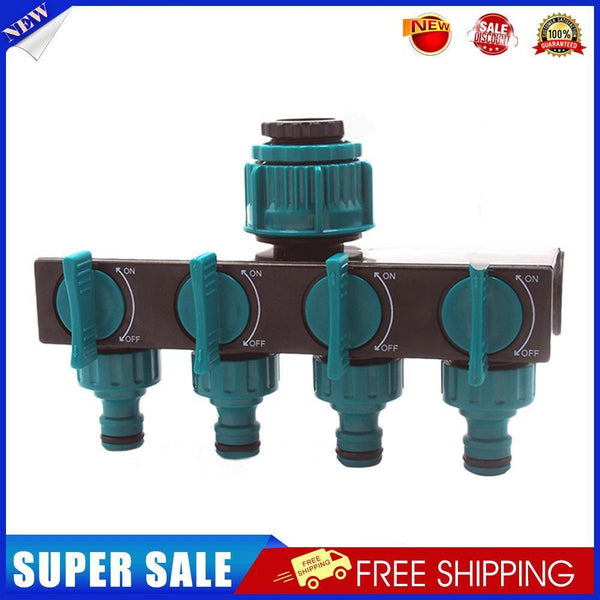 4 Way Garden Host Splitter Faucet Irrigation Adapter Water Tap Connector