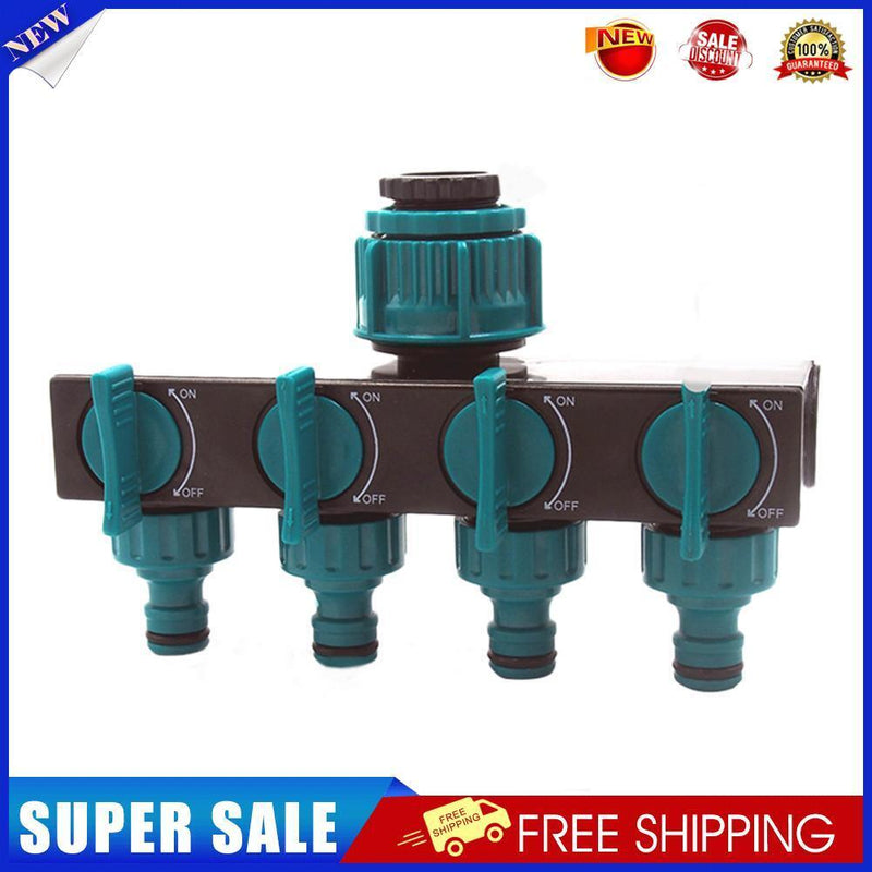 4 Way Garden Host Splitter Faucet Irrigation Adapter Water Tap Connector