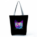 Colorful cat Printed large-capacity one-shoulder handbag