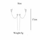 Crystal Water Flower Chain Tassel Earring Stud Earring Ear Bone Ear Clip