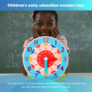 Children Montessori Wooden Clock Toys Colorful Clock with Numeral Teaching Ai