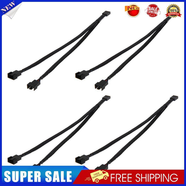 4pcs 4Pin PWM To 3/4 Dual PWM Adapter Computer Case Fan Power Sleeved Cable