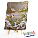 Handpainted DIY Christmas Bird Oil Paint by Numbers Kit Pictures Craft Gifts