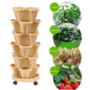 Vertical Planter, Gardening Nursery Pots for Strawberry Planting (Beige)
