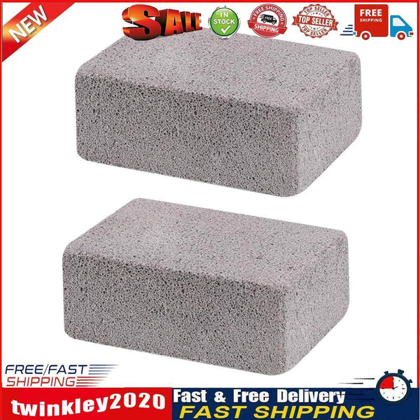 2x BBQ Grill Cleaning Brick Block Barbecue Racks Stains Grease Cleaner Newly