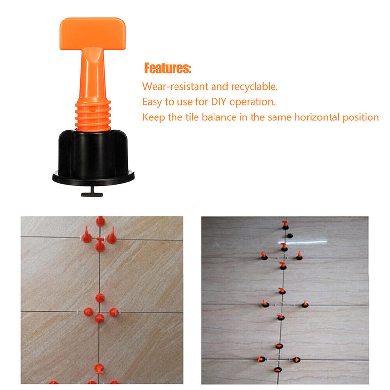 50pcs Tile Leveling System Toolkit Level Wedges Alignment Spacer Leveler Lo