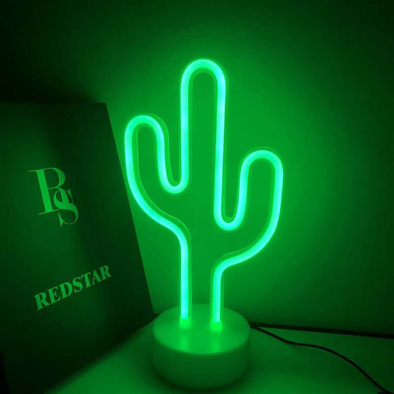 Neon Sign LED Lights Cactus - USB Charging Decorative Marquee Signs Light