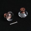 Drawer Door Knobs Cupboard Pulls Diamond Shape Pull Handle Crystal Glass Knobs