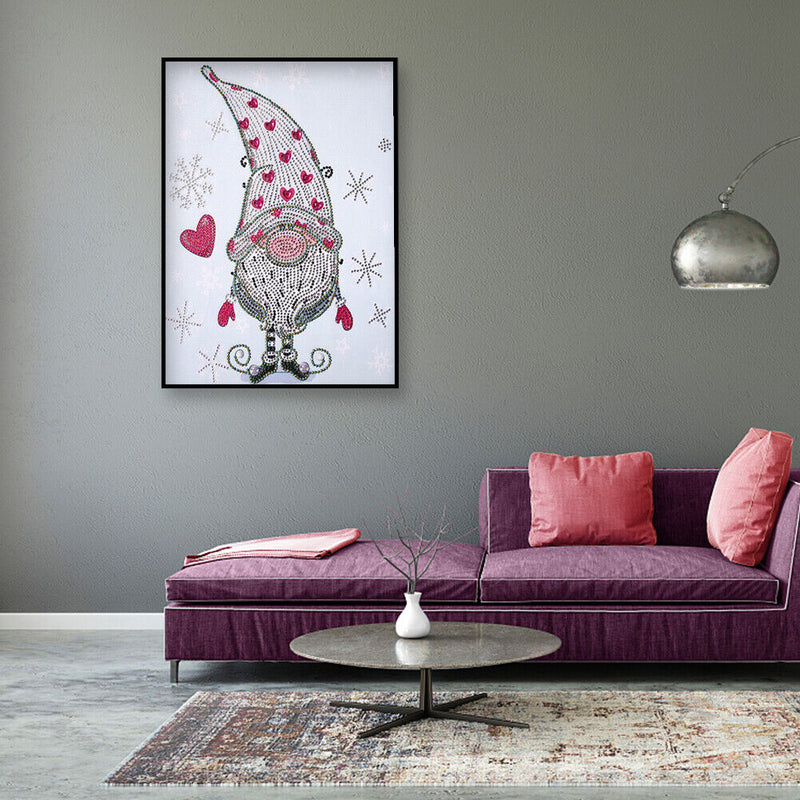 5D Diamond Painting DIY Rhinestone Special Shaped Love Heart Gnome Pictures Kit