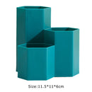 3 Lattices Makeup Brush Storage Box Cosmetics Pen Holder Organizer (Green) Newly