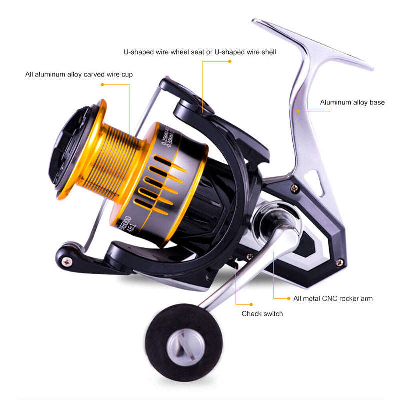 8kg 4.6/1 Gear Ratio Fishing Reel Metal Line Cup Spinning Wheel (FBE3000)