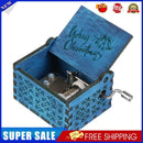 Retro Wooden Merry Christmas Music Box Storage Box Ornament Gift (Blue)