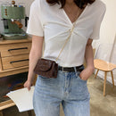 Pure Color Leather Mini Shoulder Bags Women Casual Flap Chain Messenger Bags