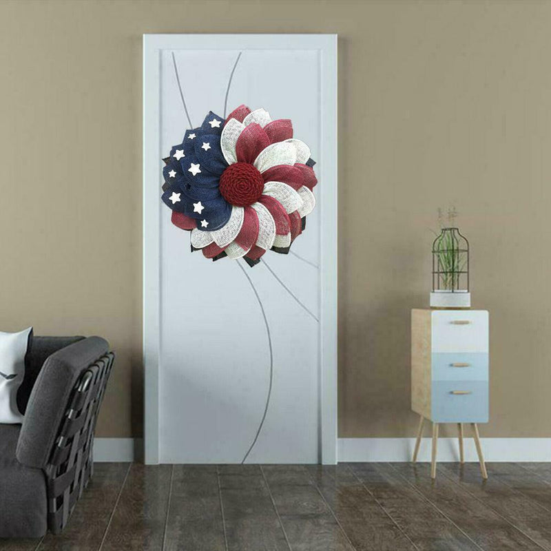 Patriotic Independence Wreath For Front Door Fourth of Wreath Decor July L3B0