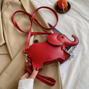 Fashion Women Elephant Shape Solid Color Wallet Mini Wristlet Bags Crossbody Bag