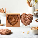 Heart Shortbread Mold Wooden Gingerbread Cookie Mold Cookie Cutter Molds Carved