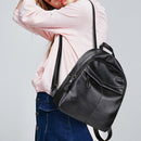 Fashion Leather Women Backpack Shoulder Bag for Teenager Girls Student Daypack