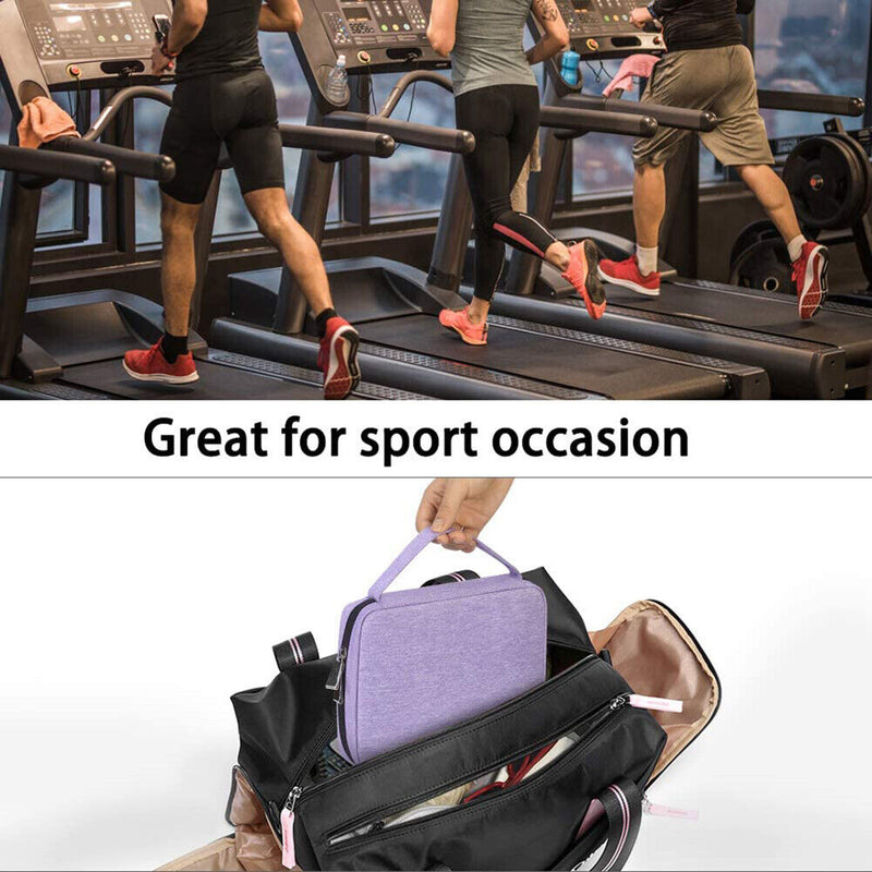 Portable Watch Band Organizer Storage Bag USB Cable Travel Handbag (Purple)