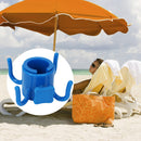 Beach Sunshade Umbrella Hooks Outdoor Travel Four-leg Plastic Hook (Blue) Newly