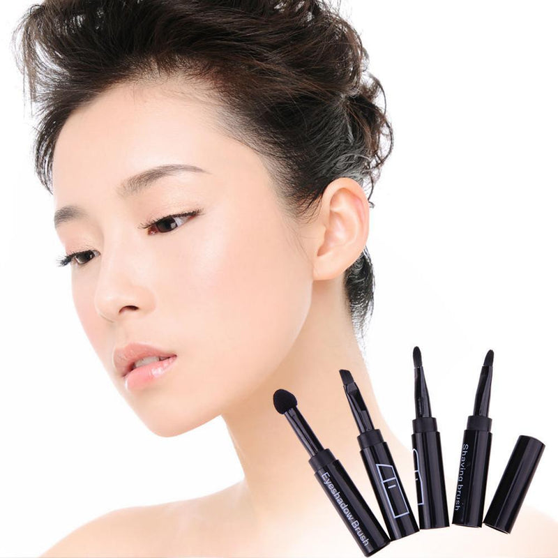 4 in 1 Portable Retractable Makeup Brush Lipbrush Eyeliner Brush for Travel