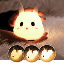 Rabbit LED Bedside Lamp Creative USB Remote Control Timing Night Lamp for Decor