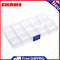 Plastic 15 Slots Tray Adjustable Jewelry Necklace Clear Storage Box