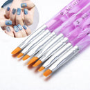 7PCS UV Gel Acrylic DIY Painting Pen Manicure Tools Nail Art Brushes Drawing