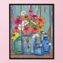 Full Embroidery Flower Pattern DIY 11CT Stamped Canvas Needlework Set Home Decor